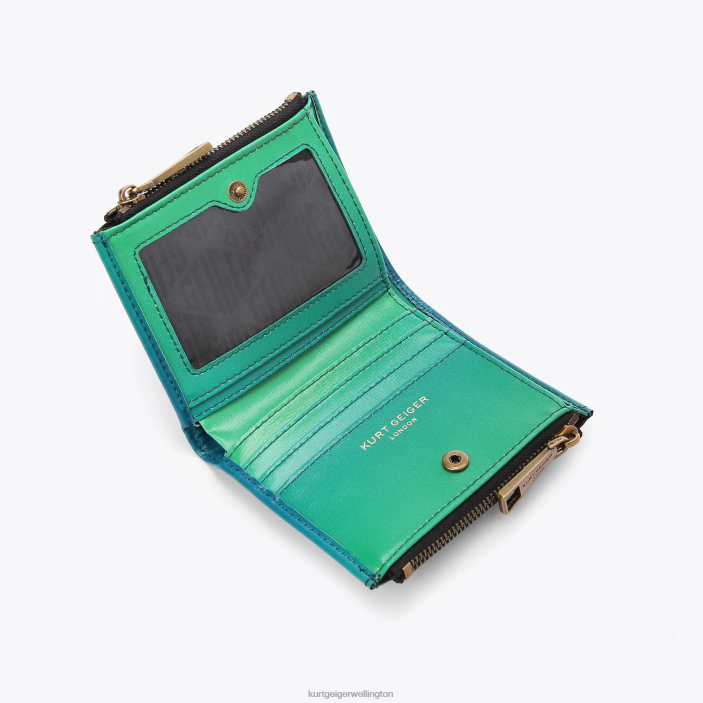 Kurt Geiger Wallet - Kurt Geiger Green London Mini Purse Shoreditch PZ2X556