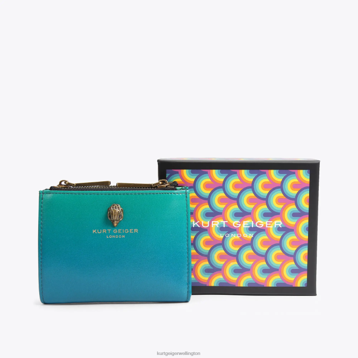 Kurt Geiger Wallet - Kurt Geiger Green London Mini Purse Shoreditch PZ2X556