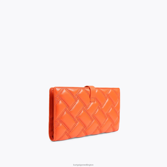 Kurt Geiger Wallet - Kurt Geiger Orange London Leather Soft Wallet PZ2X275