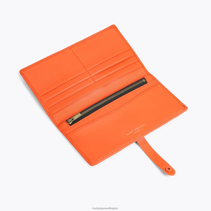 Kurt Geiger Wallet - Kurt Geiger Orange London Leather Soft Wallet PZ2X275
