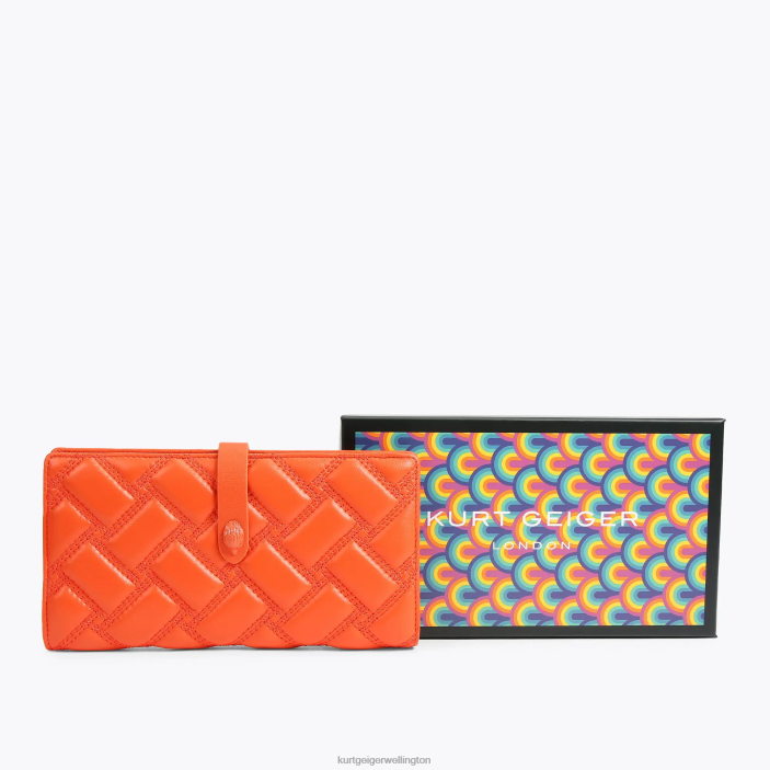Kurt Geiger Wallet - Kurt Geiger Orange London Leather Soft Wallet PZ2X275