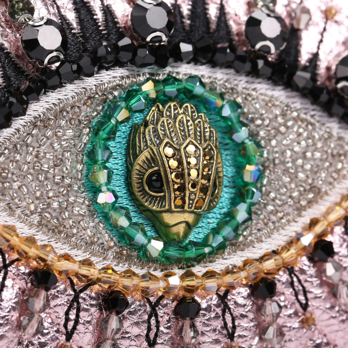 Kurt Geiger Wallet - Kurt Geiger Pale Pink London Kensington Chain Wallet Eye PZ2X110