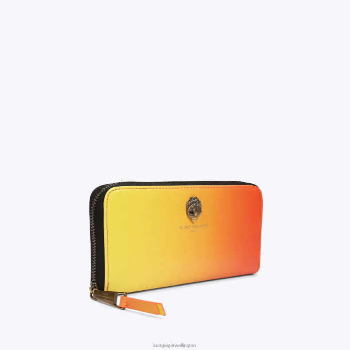 Kurt Geiger Wallet - Kurt Geiger Yellow London Zip Around Shoreditch PZ2X540