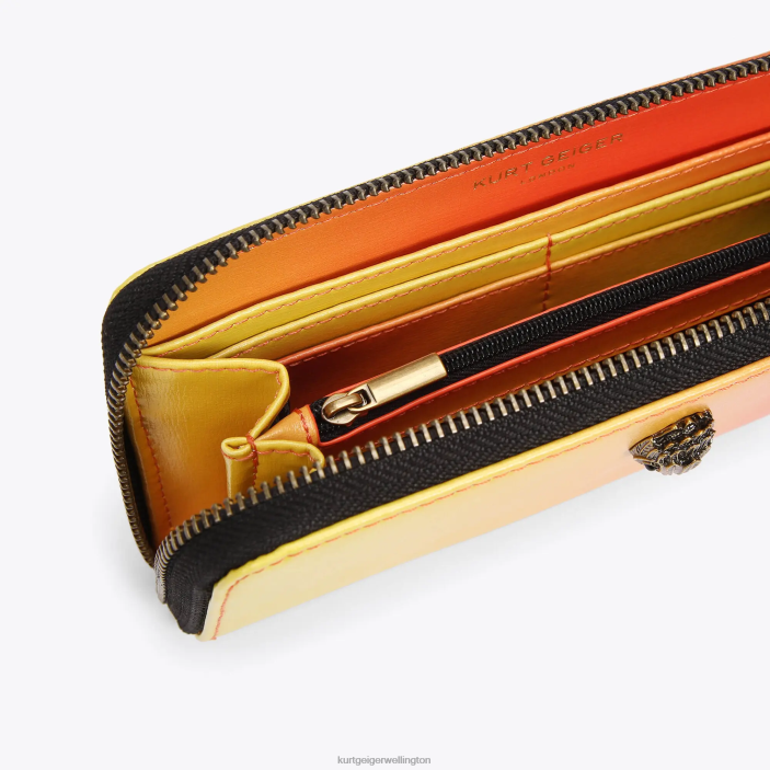 Kurt Geiger Wallet - Kurt Geiger Yellow London Zip Around Shoreditch PZ2X540