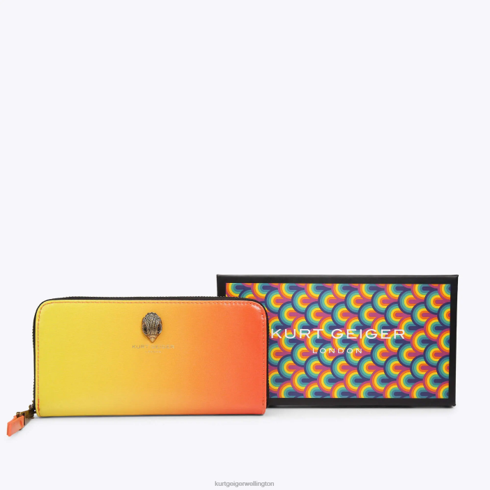 Kurt Geiger Wallet - Kurt Geiger Yellow London Zip Around Shoreditch PZ2X540