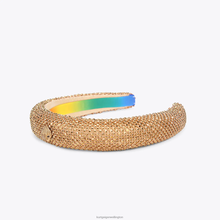 Kurt Geiger NZ - Kurt Geiger Gold London Crystal Headband PZ2X515