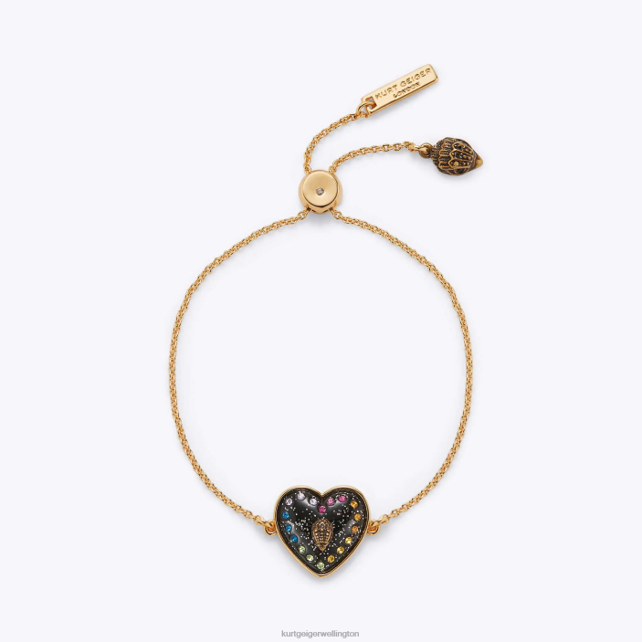 Kurt Geiger NZ - Kurt Geiger Black Combination London Glitter Heart Bracelet PZ2X578