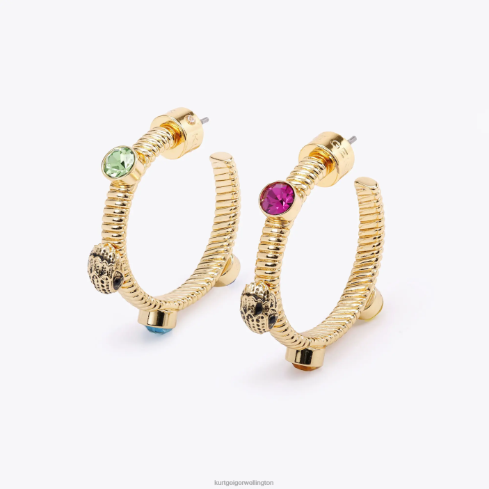 Kurt Geiger NZ - Kurt Geiger Gold London Snake Chain Hoops PZ2X252