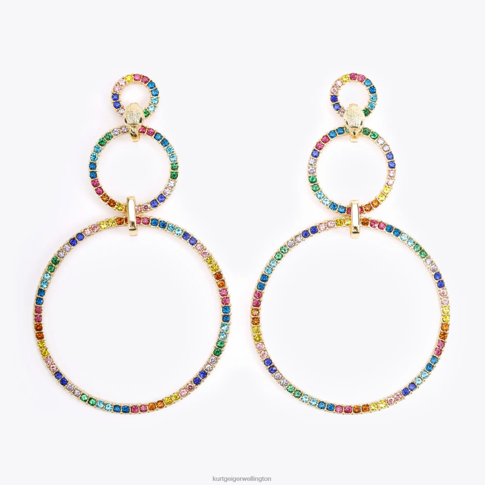 Kurt Geiger NZ - Kurt Geiger Multi/Other London Double Circle Earrings PZ2X235