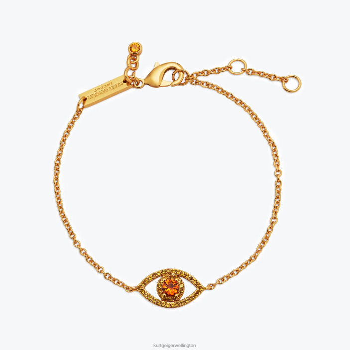 Kurt Geiger NZ - Kurt Geiger Yellow London Evil Eye Chain Bracelet PZ2X533