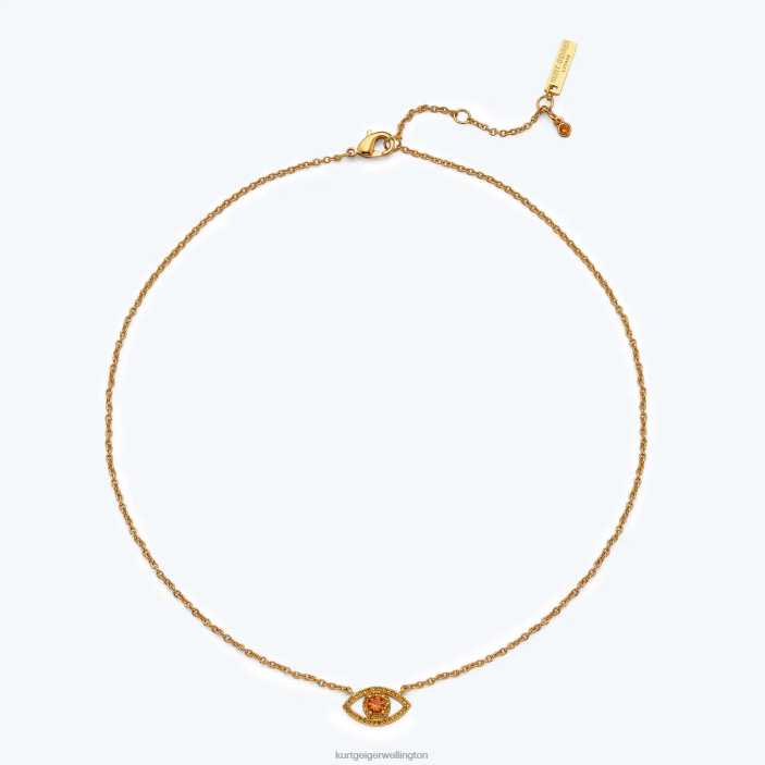 Kurt Geiger NZ - Kurt Geiger Yellow London Evil Eye Pendant Necklace PZ2X532