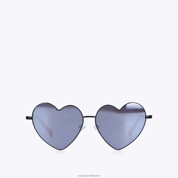Kurt Geiger NZ - Kurt Geiger Black London Metal Heart Sunglasses PZ2X466