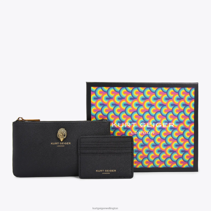 Kurt Geiger Wallet - Kurt Geiger Black London Eagle Pouch Gift Set PZ2X500