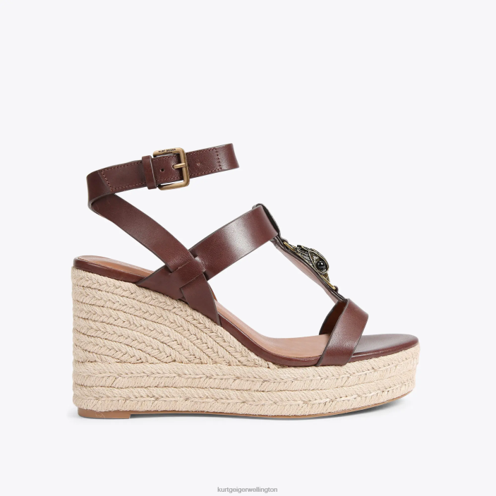 Kurt Geiger NZ - Kurt Geiger Brown London Hampton T Bar Espadrille PZ2X426