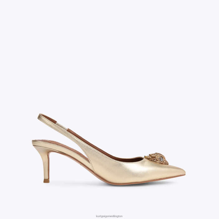 Kurt Geiger NZ - Kurt Geiger Gold London Belgravia Sling Back PZ2X332