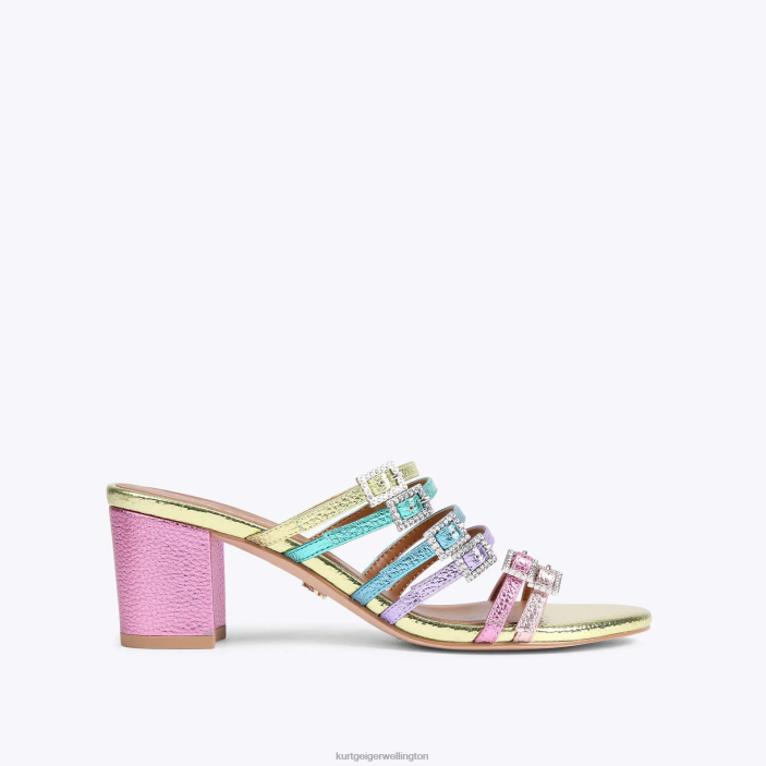 Kurt Geiger NZ - Kurt Geiger Metal Combination London Pierra Block Mule PZ2X192