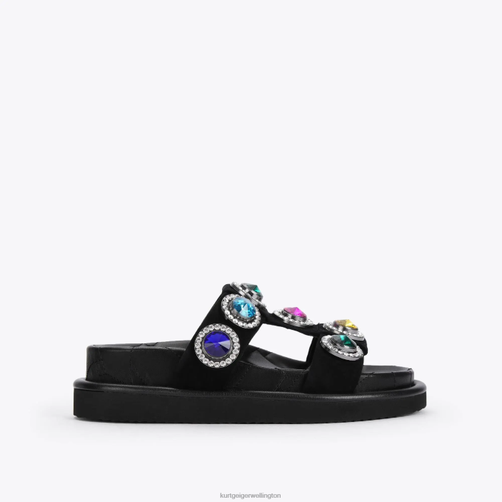 Kurt Geiger NZ - Kurt Geiger Black London Orson Crystal Sandal PZ2X215